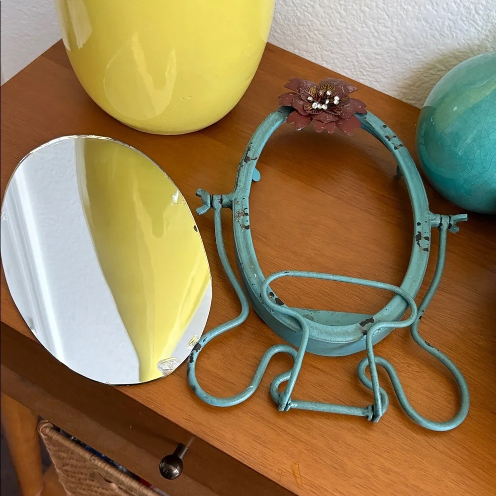 Turquoise Metal Wall Mirror Frame - Decorative Home Wall Decor